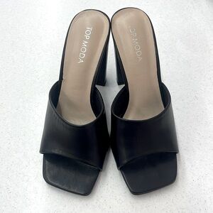Top Moda, black chunky heels, size 7, new